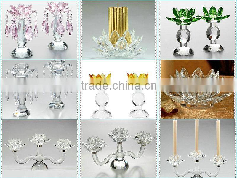 Polished Iridescent Crystal Lotus Flower For Prom Decoration