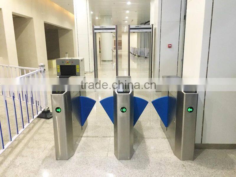 rfid card or fingerprint time attendance flap turnstile gate with access control system