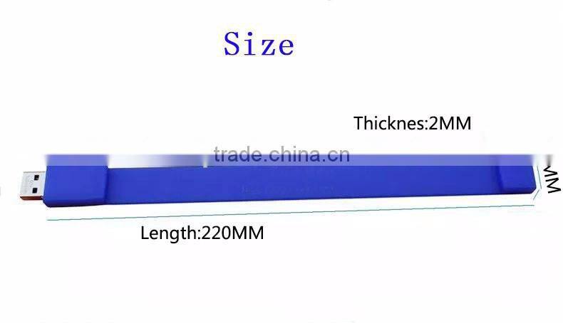 Promotional Cheap Price Bulk Silicone Business Card Flash Drive Bracelet free Sample