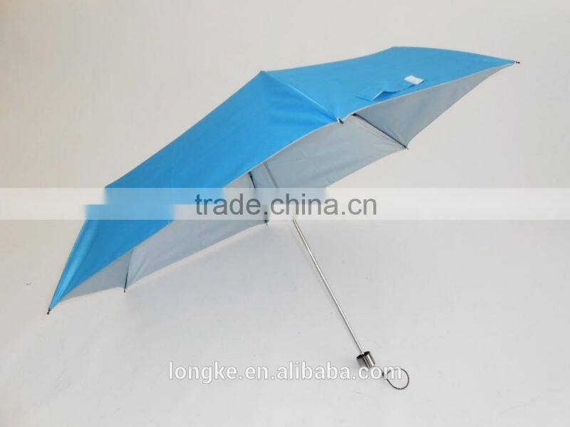19"*6K Shining silver coating 3 fold pencil pocket umbrella