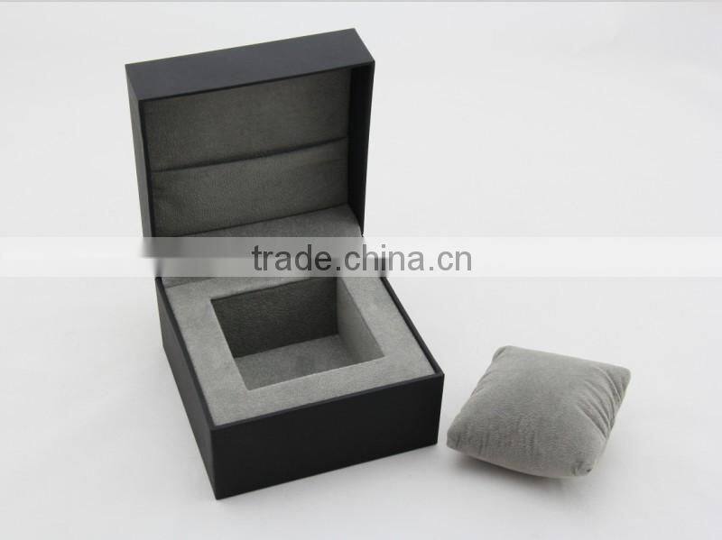 High Quality black Plastic paper clamshell Watch Box packaging with pillow