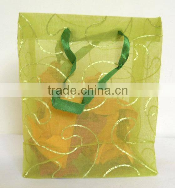 Fine 100% cotton transparent Indian manufactured organza Bag