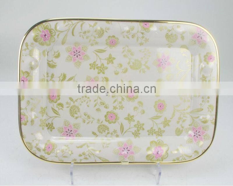 plastic gold flower tray