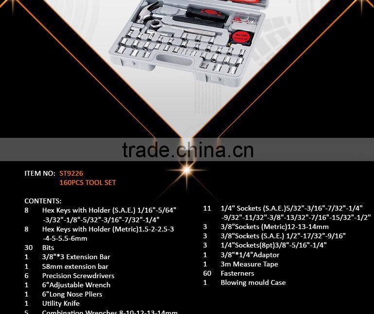 160Pcs Socket Combination Wrench Tool Set,Professional Tool Set