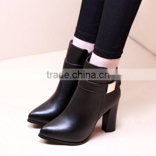 2016 Sexy round toe chunky heel ankle boots Women Sexy chunky Pumps Shoes PQ4385