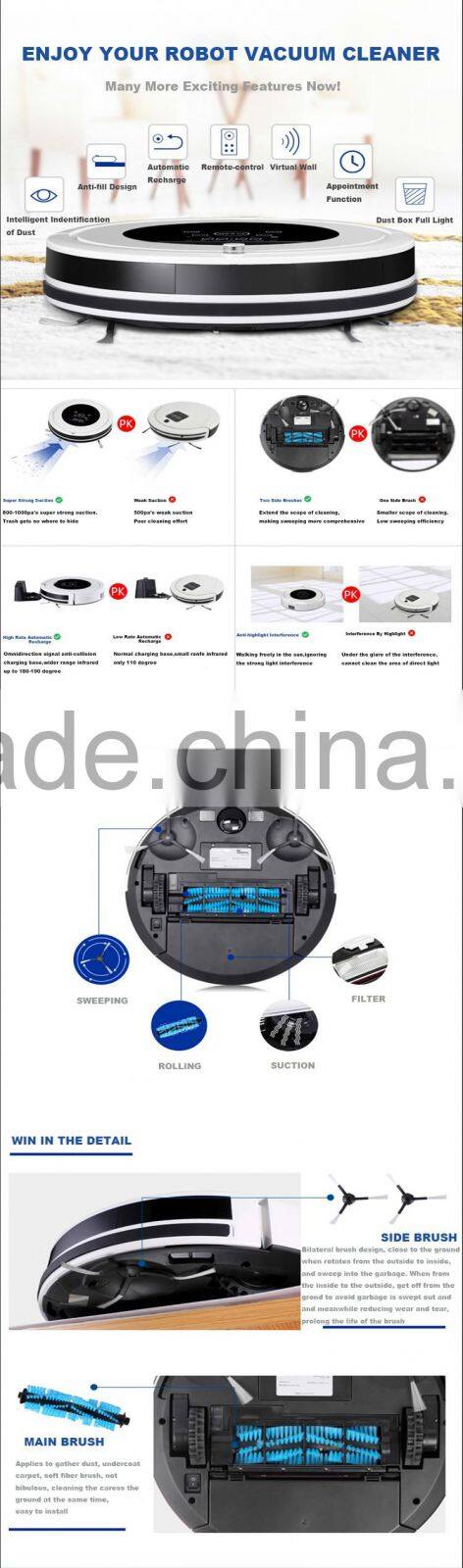 robotic vacuum cleaner mini battery vacuum cleaner home vacuum cleaner