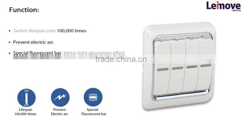 hot sell electronic light 4 gang 2 way switch