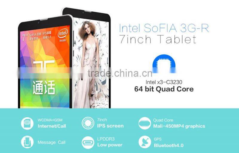 Teclast X70 R 3G WCDMA Android 5.1 7 inch IPS Retina Screen Intel SoFIA Atom X3-C3230 64bit Quad Core 1GB RAM 8GB ROM Cameras