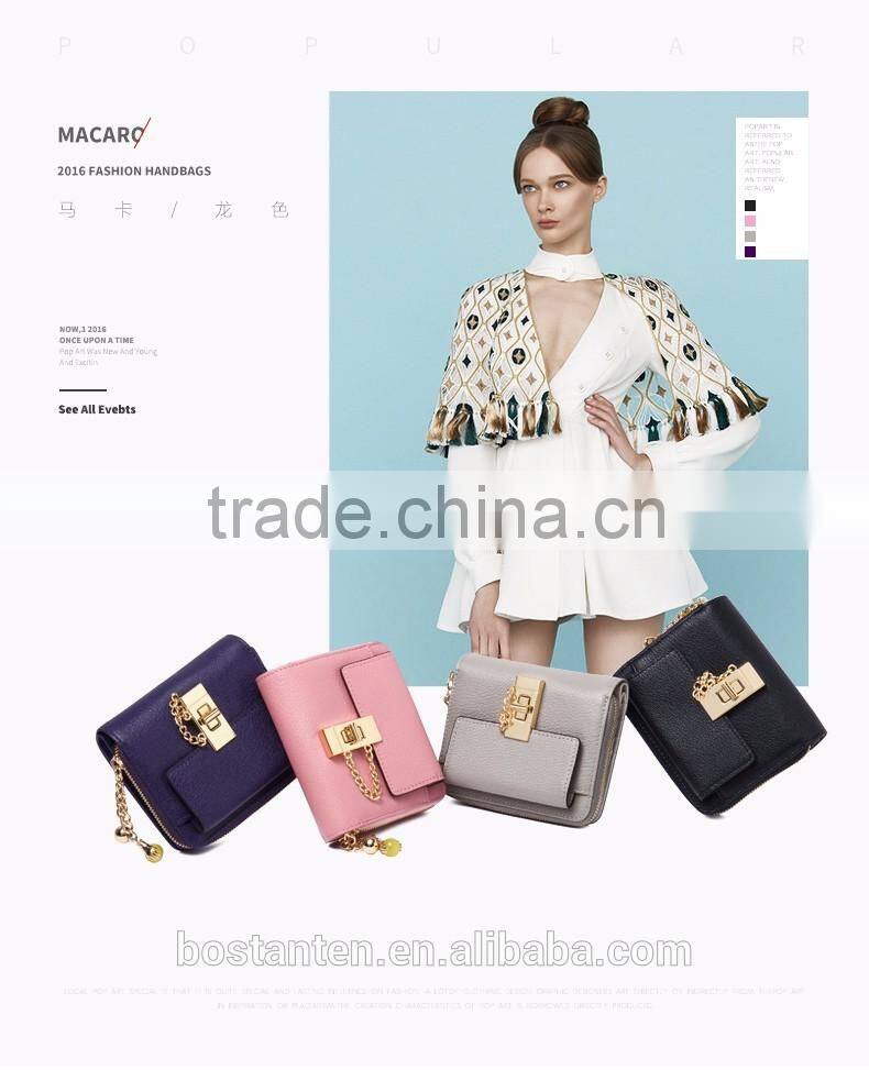 customized hasp open wallet women genuine leather coin hand purse