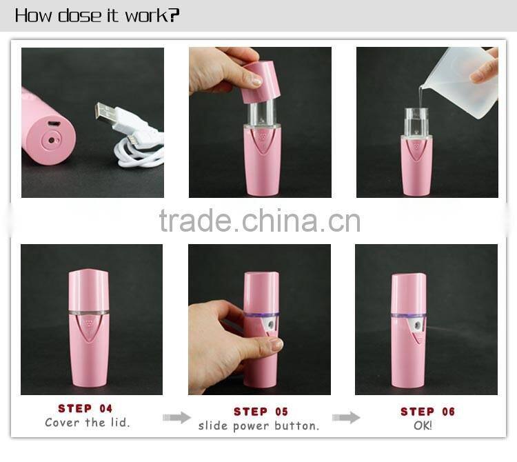 Facial humidifier / mist vaporizer / battery operated mini humidifier