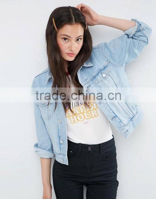 Denim Western Jacket in Light Blue with 2nd Chance Embroidery