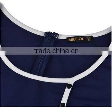 Women's Retro Navy Style 1/2 Sleeve Slim Bodycon Business Pencil Dress