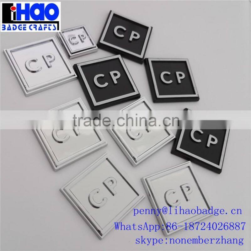 metal stickers ABS adhesive chrome plating black packing box plastic labels