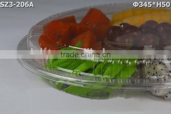 cheap disposable 6 compartment fruit packing plastic plates