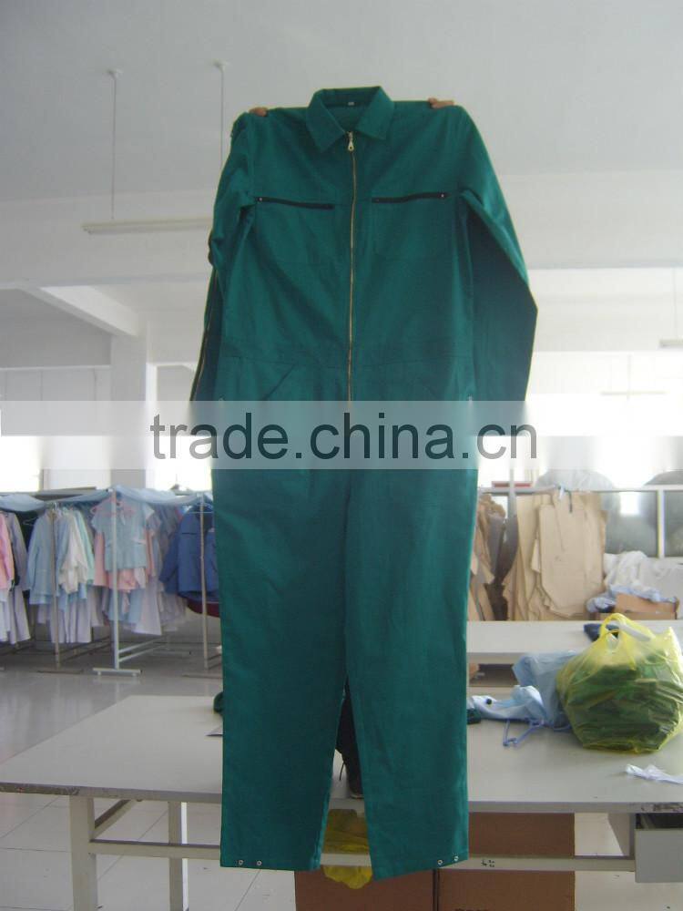 cotton green coverall high quality