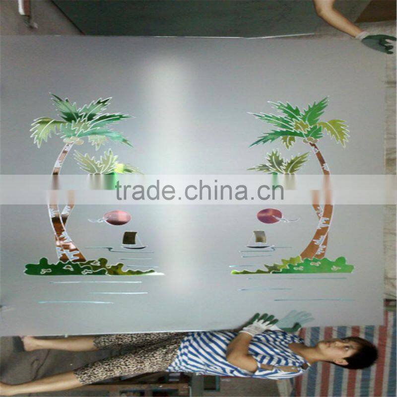 china factory hot selling acid frosted glass design for front doors