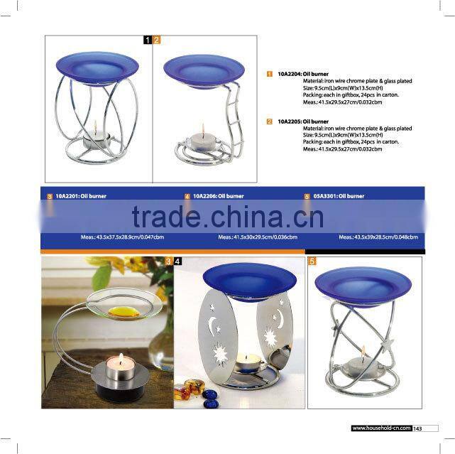 Wholesale spiral metal and gass fragrant oil warmer