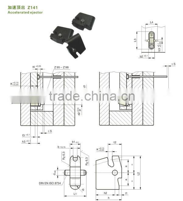 plastic injection mold parts Two stage ejector