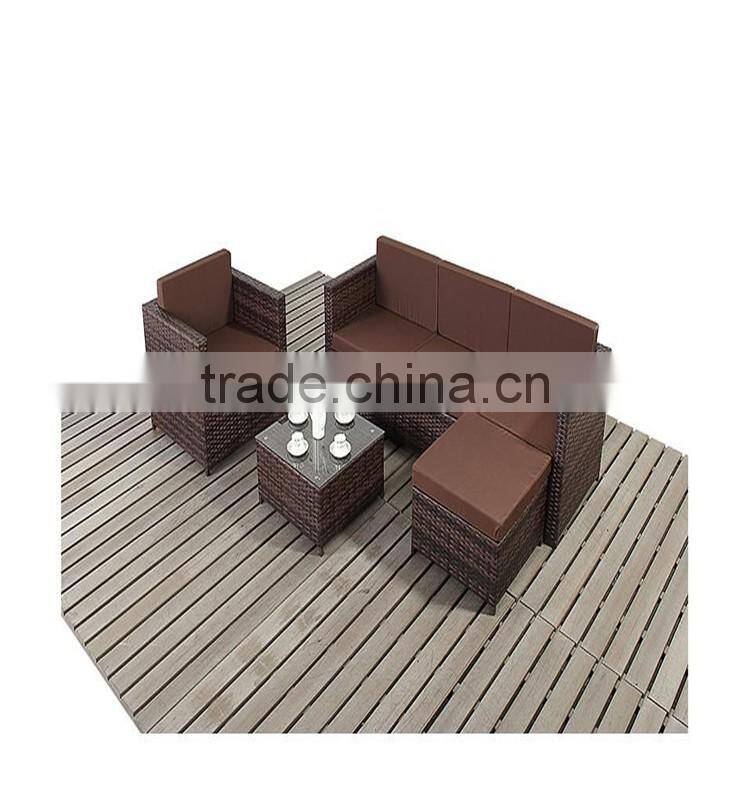 outdoor furniture set poly rattan L shape sofa