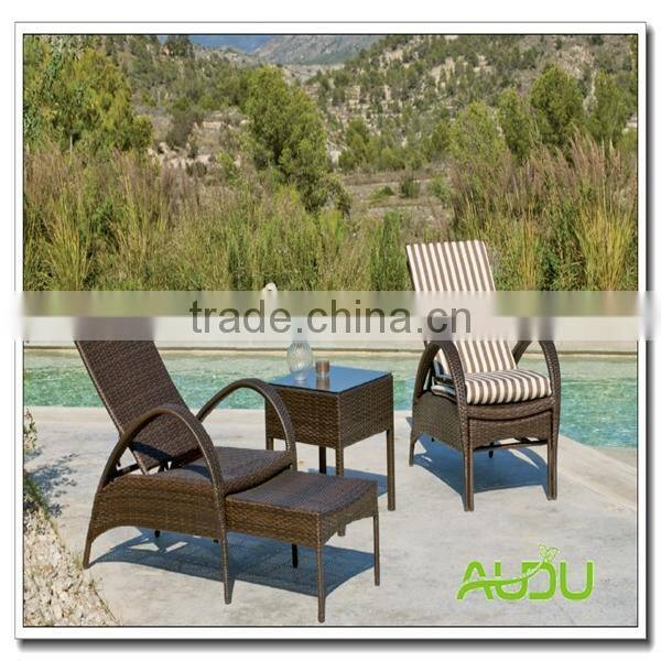 Audu Plastic Double Rattan Sun loungers