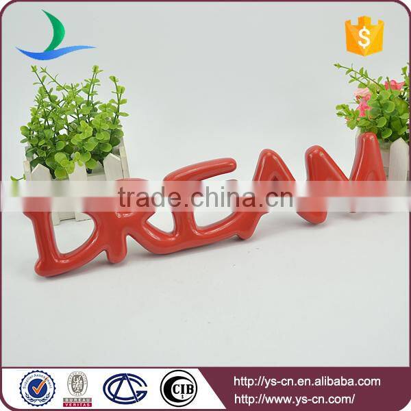 "DREAM" shape ceramic letter sign board for decoration