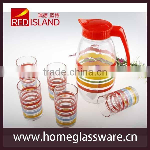 7pcs glass drinking set 1.5L glass pitcher and 6 tumblers