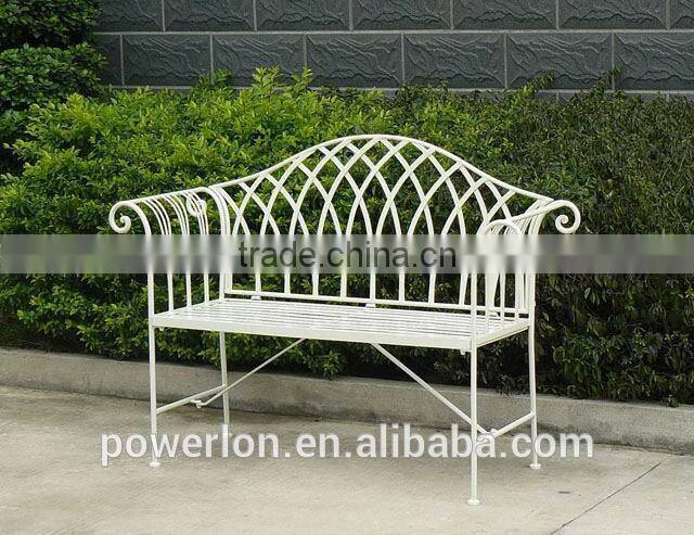 Light Green Folding Metal Garden Bench Wrought Iron