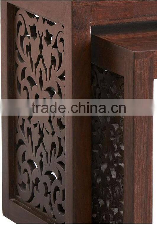 Connoisseurs Collection Wood Stone-Top Demilune Console Table