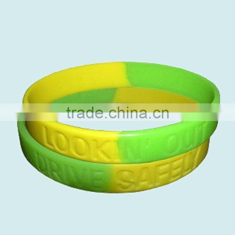 Colorful Different Custom ink color Silicon rubber bracelets