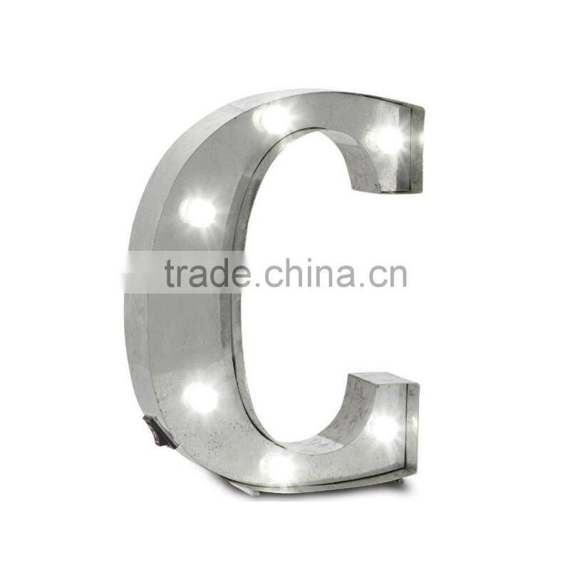 Factory Price Illuminated Marquee Metal LED Light Letter C