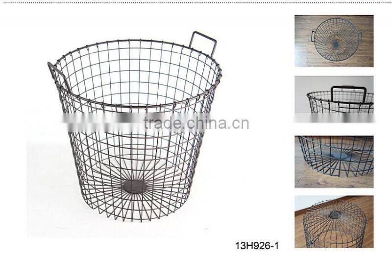 Round Wire Laundry Basket, Arc Pattern