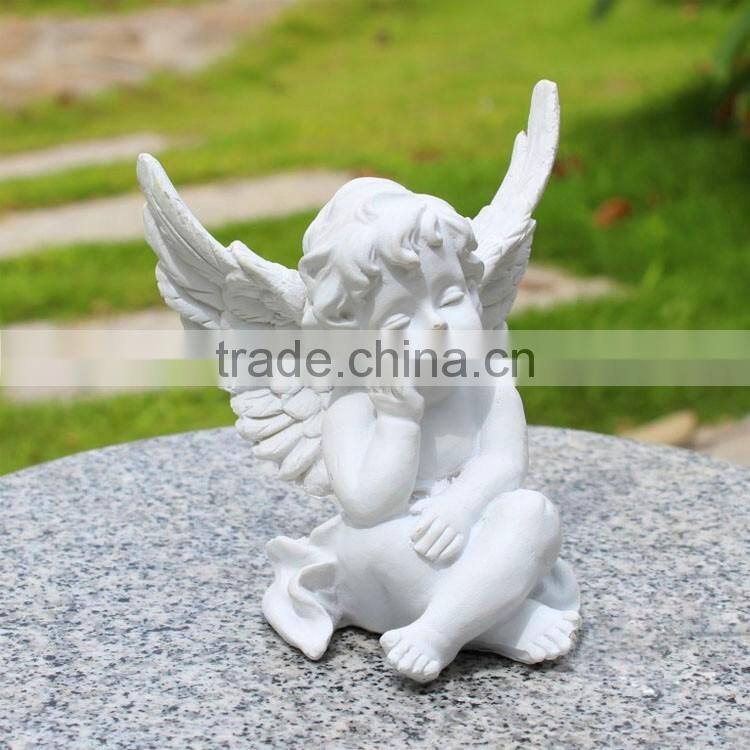 Hot Sale resin white small cute cupid angel statue