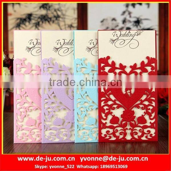 Red Laser Chinese Wedding Invitation Card