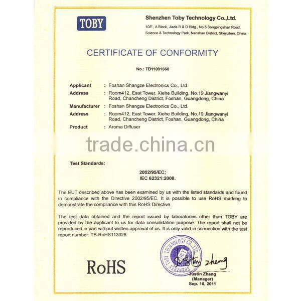 Wall Electric Aroma Diffuser SZ-A10-E011 CE ROHS