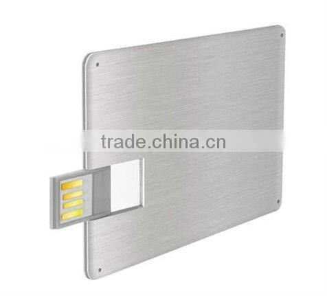 Metal business Credit Card USB Flash pen Drive, silk printing/laser engraving logo