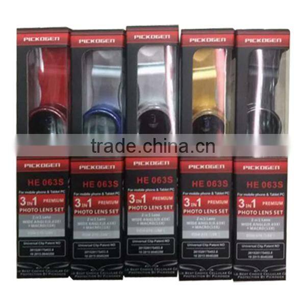Universal Clip-on 3 in 1 Fisheye Wide Angle Micro Camera Lens for mobile phone