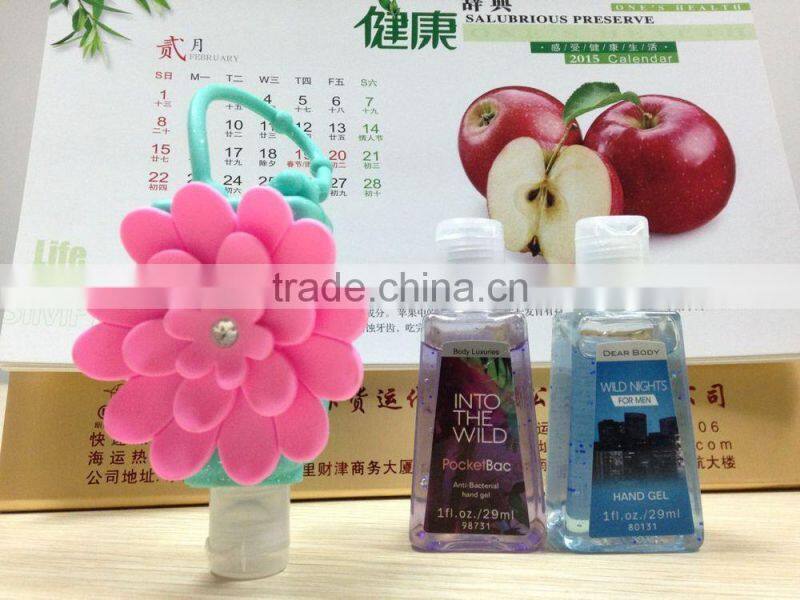 High Quality Scented Alcohol-based Waterless Hand Hygiene with Portable Fashional Silicone Holders