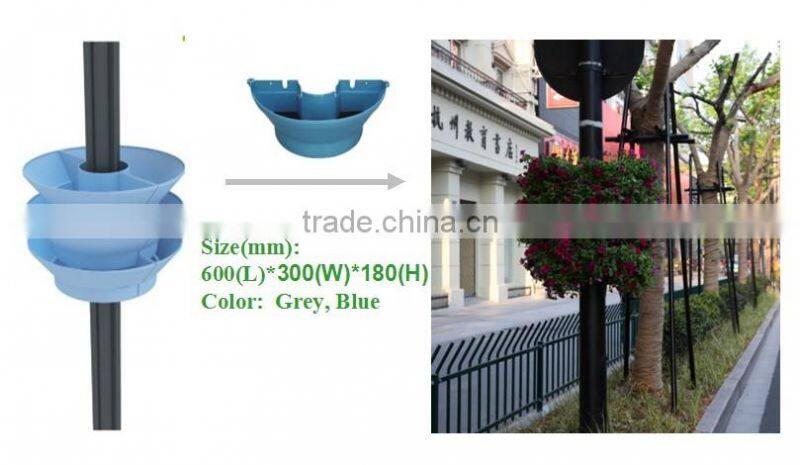 Vertical round flower pot gardening lamp post decoration