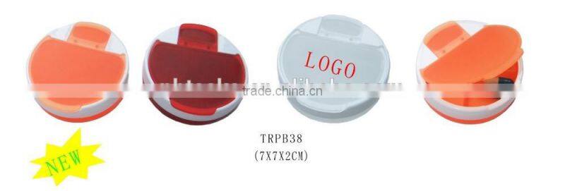 Round shape logo printed plastic mini travel pill case