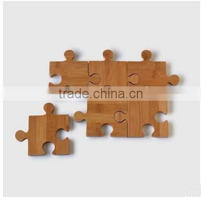 Creative bamboo custom wood tray set with coaster for coffee