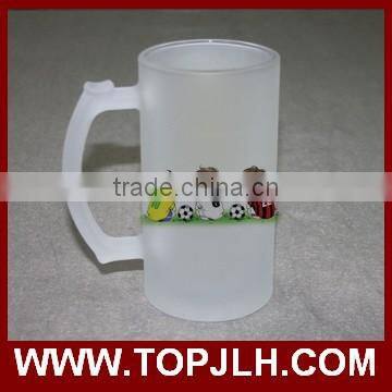 Topjlh high quality sublimation glass beer mug with handle