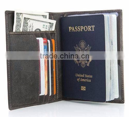 RFID blocking id card holder travel leather passport holder
