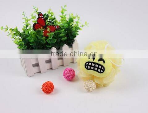 novelty cartoon expression baby bath sponge shower ball wholesale bath sponge shower puff