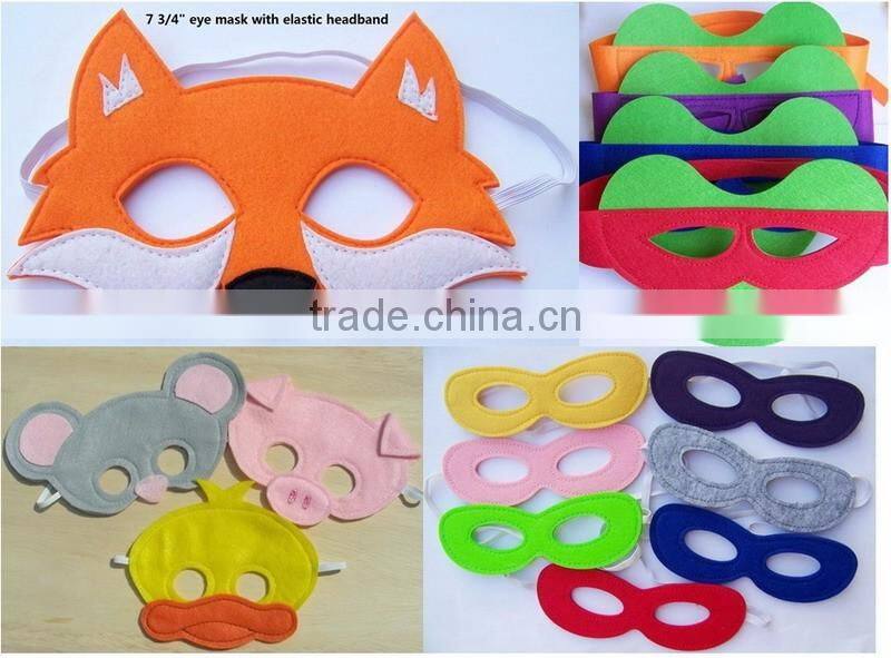 high quality new sale neon cartoon animal felt design of party face mask for birthday masquerade manufacturer in China OEM