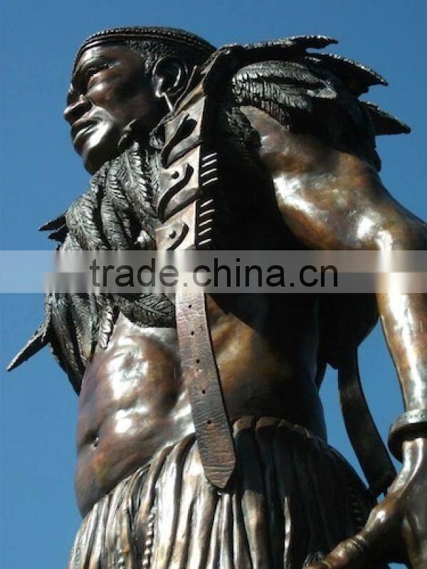 outdoor garden high quality metal life size statue of warrior for sale