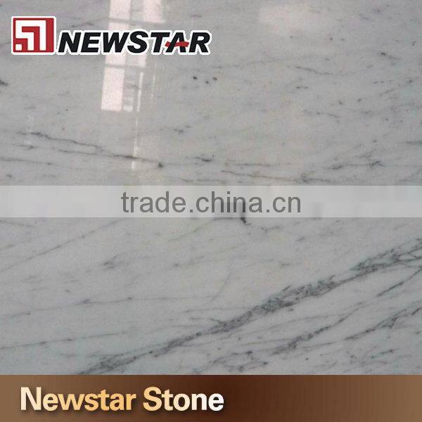 Newstar Standard Size Bianco Carrara White Marble Flooring Stone Tile