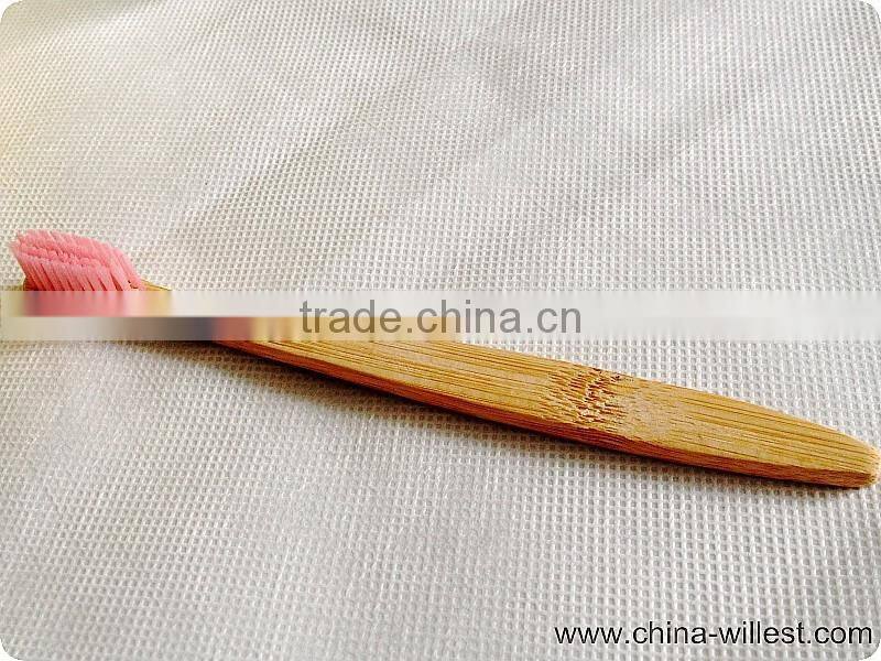 Hotel bamboo toothbrush, natural bamboo handle toothbrush