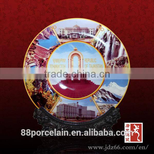 New year gift high quality hand painting french ceramic plates for home souvenir