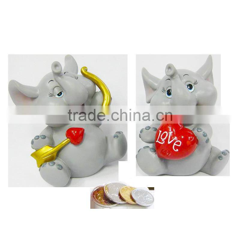 Polyresin Valentine money box for gift