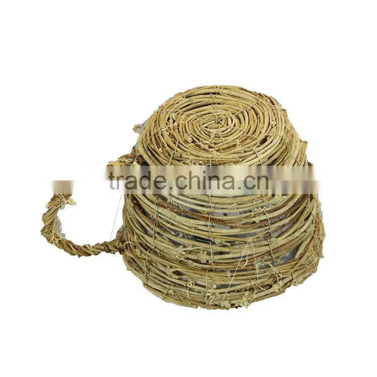 Flowerpot with Circular Natural Rattan Cup Shape/Garden Planter